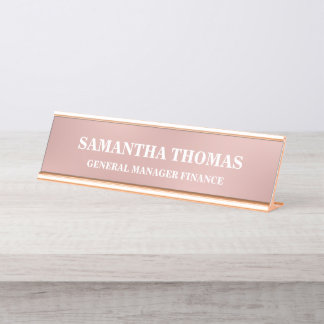 Placa De Nombre Faux Rosa Gold Professional Desk/ Hanging Business