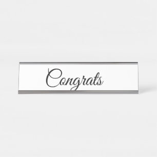 Placa De Nombre Felicitaciones mínimas simples agregue su texto no