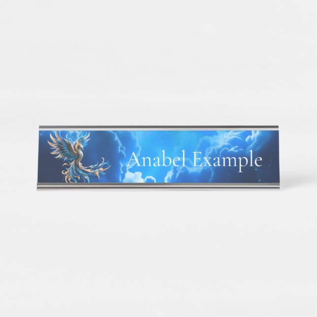 Placa De Nombre Fénix del Amanecer Zafiro (Anverso)