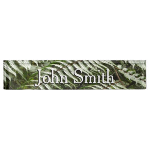 Placa De Nombre Fern Fronds II Naturaleza verde oscura