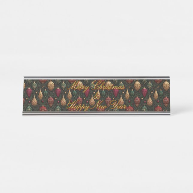 Placa De Nombre Festive Damask  (Anverso)