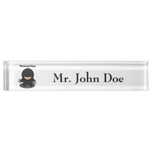 Placa De Nombre Fin de semana Ninja Divertido Personalizado de Jap
