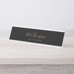 Placa De Nombre Firma elegante de guión comercial
