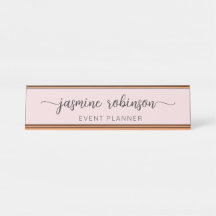 Firma mínima de monograma profesional rosa Rubor