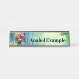Placa De Nombre Fizzwiggle el duende travieso del arcoíris