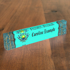 Placa De Nombre Flor de elegancia, Mystic Lotus.