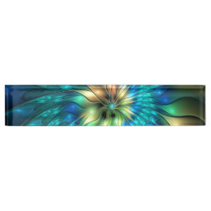 Placa De Nombre Flor de fantasía luminosa, fragancia abstracta col