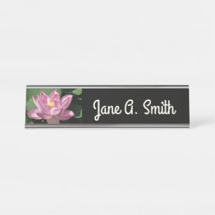 Placa De Nombre Flor de Loto Rosa IV