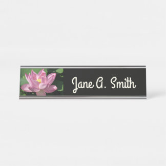 Placa De Nombre Flor de Loto Rosa IV