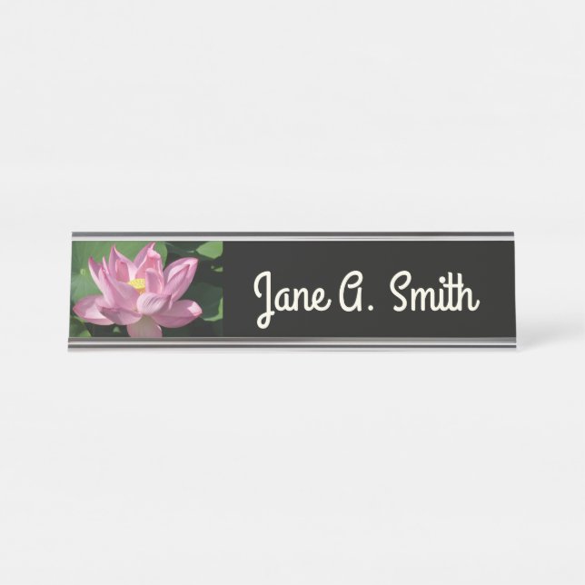 Placa De Nombre Flor de Loto Rosa IV (Anverso)