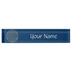 Placa De Nombre Flor de vida / Blume des Lebens - SILVER