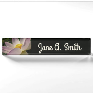 Placa De Nombre Flor rosa Lotus III flor de verano