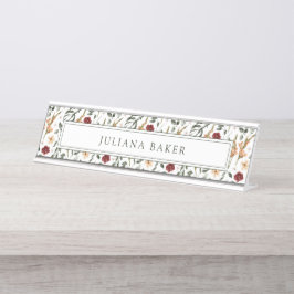 Placa De Nombre Floral Delicada personalizada
