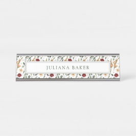 Placa De Nombre Floral Delicada personalizada