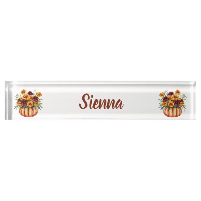 Placa De Nombre Floral Marigold (Anverso)