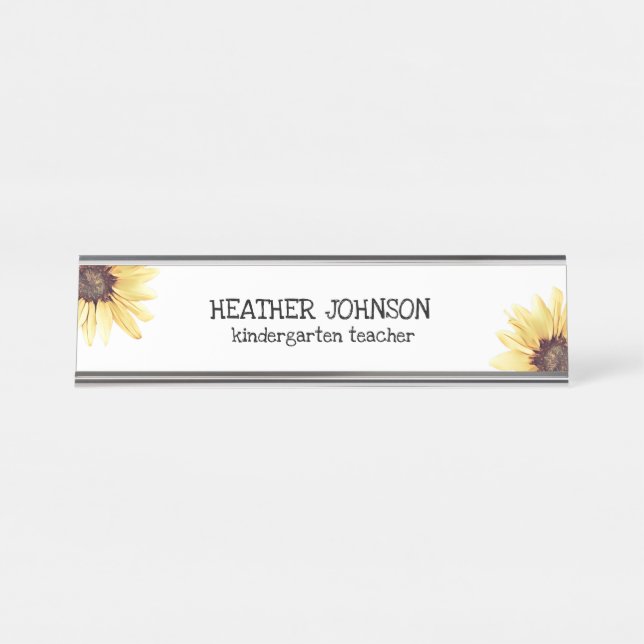 Placa De Nombre Floral personalizada (Anverso)