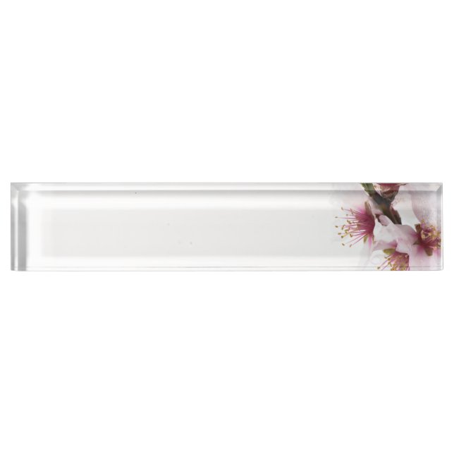 Placa De Nombre Flores de almendra cubiertas de nieve (Anverso)