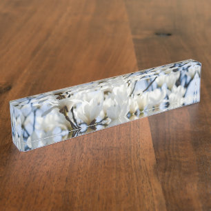 Placa De Nombre Flores Personalizado Escritorio Destino A Nombre D