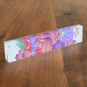 Placa De Nombre Flores Personalizado Escritorio Destino Destino A