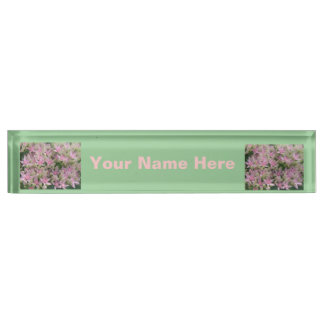 Placa De Nombre Flores tropicales rosadas Personalizado tablero