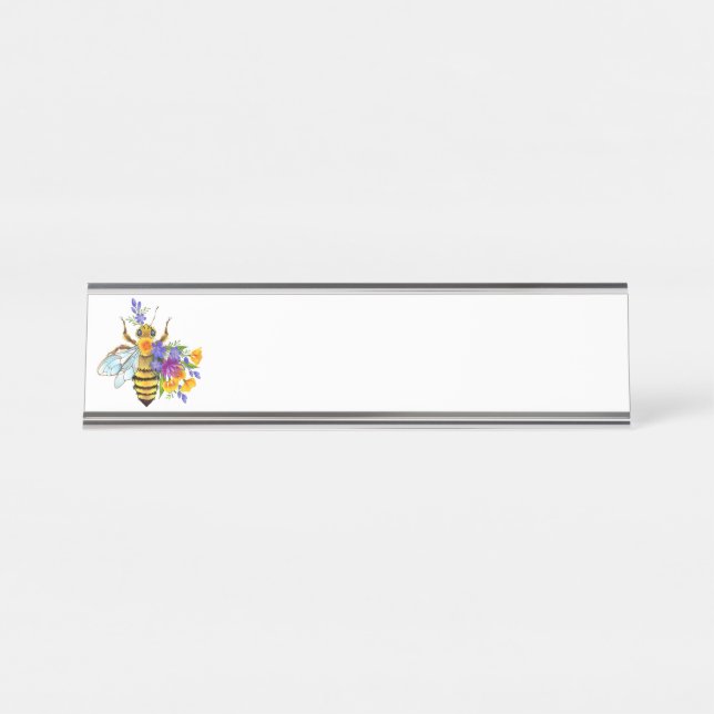 Placa De Nombre Flower bee with wild plants (Anverso)