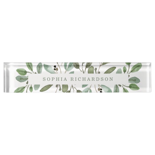 Placa De Nombre Foliage minimalista (Anverso)