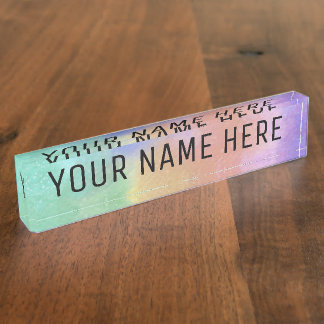 Placa De Nombre Fondo arcoiris - Personalizar tu propio nombre de