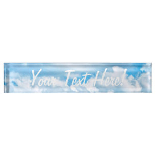 Placa De Nombre Fondo de nubes soleadas festivas y felices