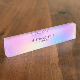 Placa De Nombre Fondo holográfico colorido