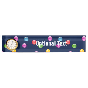 Placa De Nombre Fondo Multicolor Shiny Polkadot Confetti DIY