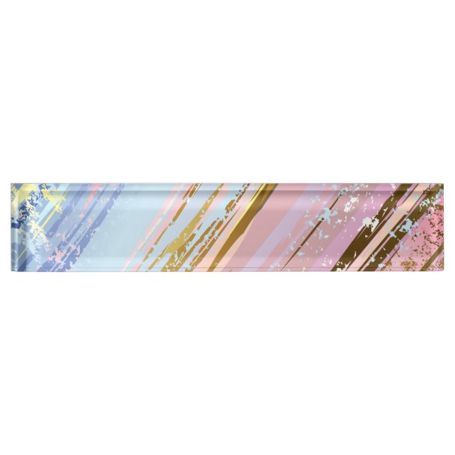 Placa De Nombre Fondo rosa texturizado (Anverso)