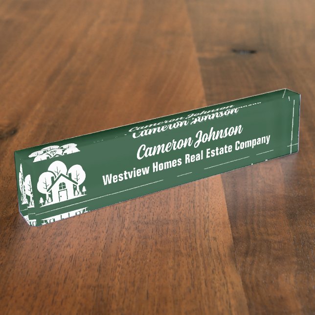 Placa De Nombre Forest Home Real Estate Company Custom Realtor (Lateral)