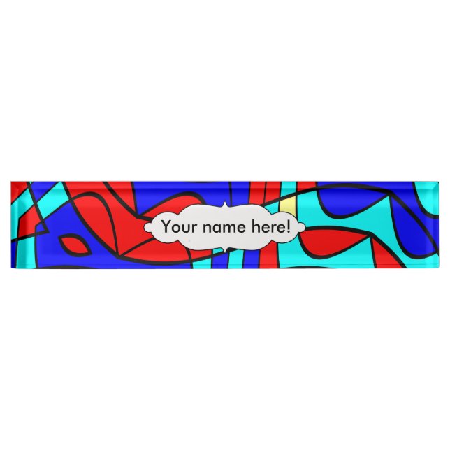 Placa De Nombre Formas coloridas (Anverso)