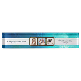 Placa De Nombre Foto del Personalizado de hielo Aqua