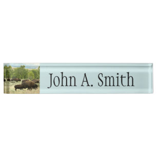 Placa De Nombre Fotografía de animales de la naturaleza de Wyoming