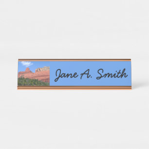 Placa De Nombre Fotografía de Steamboat Rock en Sedona Arizona