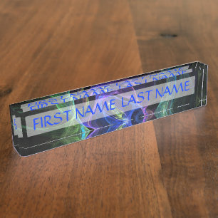 Placa De Nombre Fractal de la energía