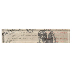 Placa De Nombre Francés vintage que escribe París tipografía de ga