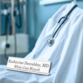 Placa De Nombre Frase Médica Divertida Humor de Atención Médica Bl