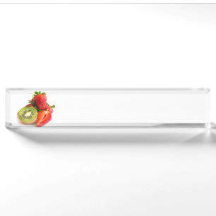 Placa De Nombre Fresas y kiwi