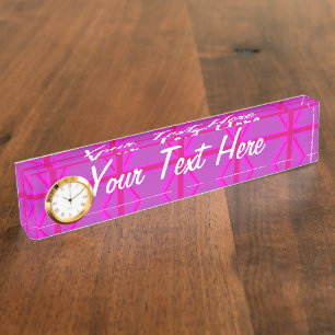 Placa De Nombre Fuchsia Union Jack