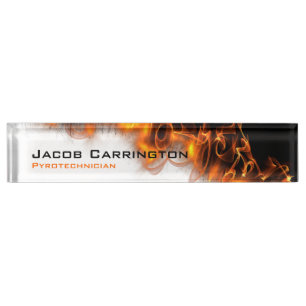 Placa De Nombre ¡Fuego!
