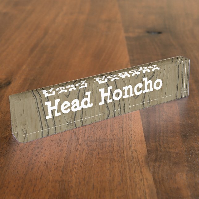 Placa De Nombre Fun Desk Rótulo Jefe Honcho (Lateral)