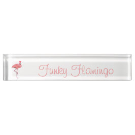 Placa De Nombre Funky Flamingo Personalizado Nameplate