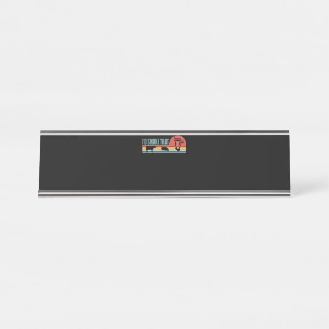 Placa De Nombre Funny BBQ Id Fumar Esa Barbeque Retro (Anverso)