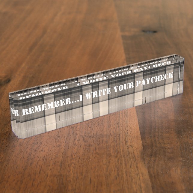 Placa De Nombre Funny Boss Personalizable de la mesa de nombres (Lateral)