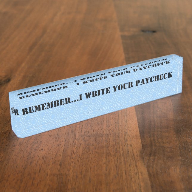 Placa De Nombre Funny Boss Personalizable de la mesa de nombres (Lateral)