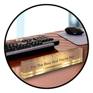 Placa De Nombre Funny Executive Boss Nombre Plate