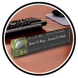 Placa De Nombre Funny Executive Office Tema del golf