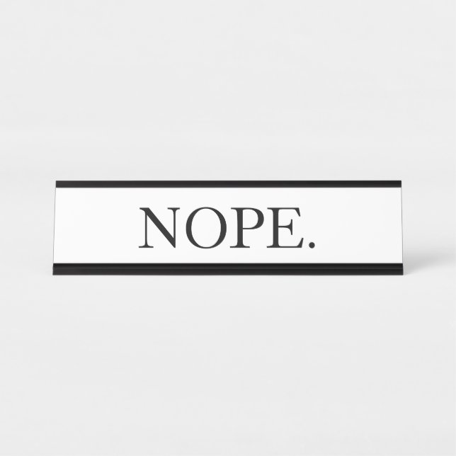 Placa De Nombre Funny Nope (Anverso)